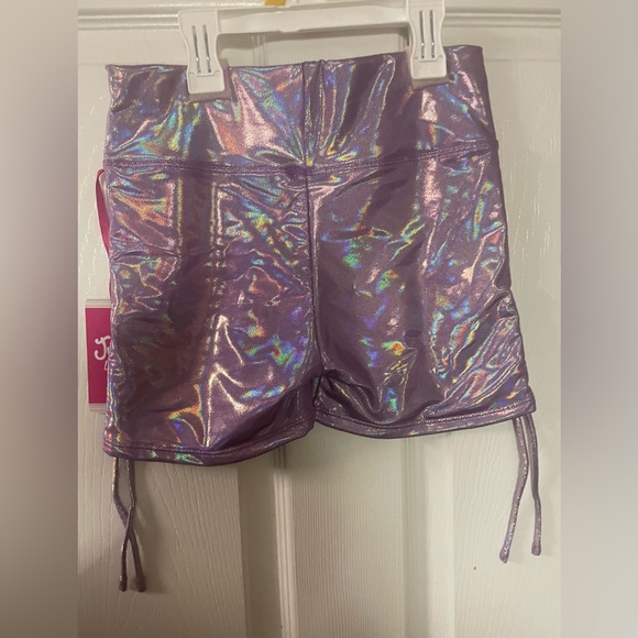Justice Girls Foil Metallic Gymnastics Shorts! NWT! Size L! - Picture 5 of 6